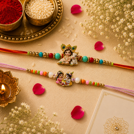 Bal Krishna Rakhi Set of 2