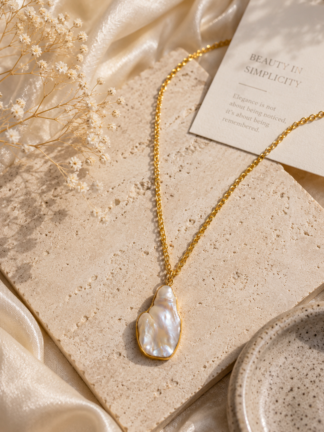 Baroque Pearl Glow Necklace