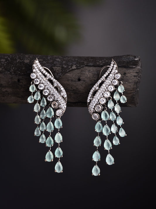 Sage Green Peacock Dangler Earrings