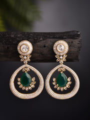 Gleaming Green Petal Drop Earring