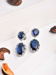 Sapphire Blue Rhinestone Earrings