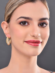 Oval Sparkling 14k Mesh Hoop Earrings