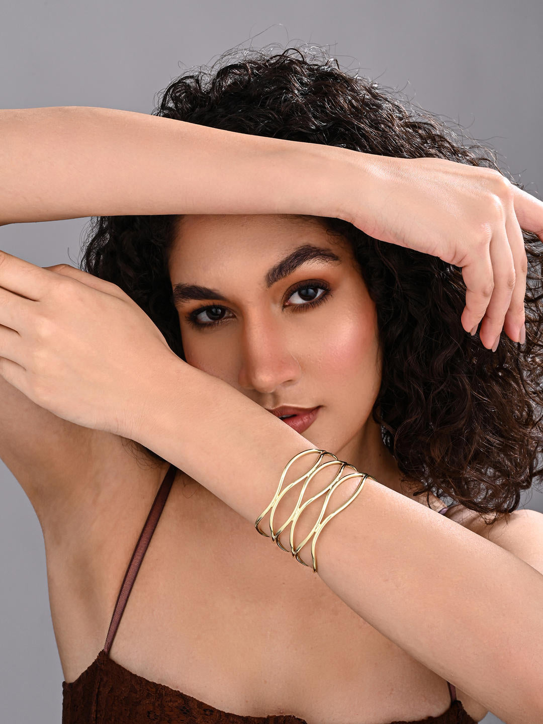 Golden Waves of Eternity Designer Bangle