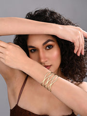 Golden Waves of Eternity Designer Bangle