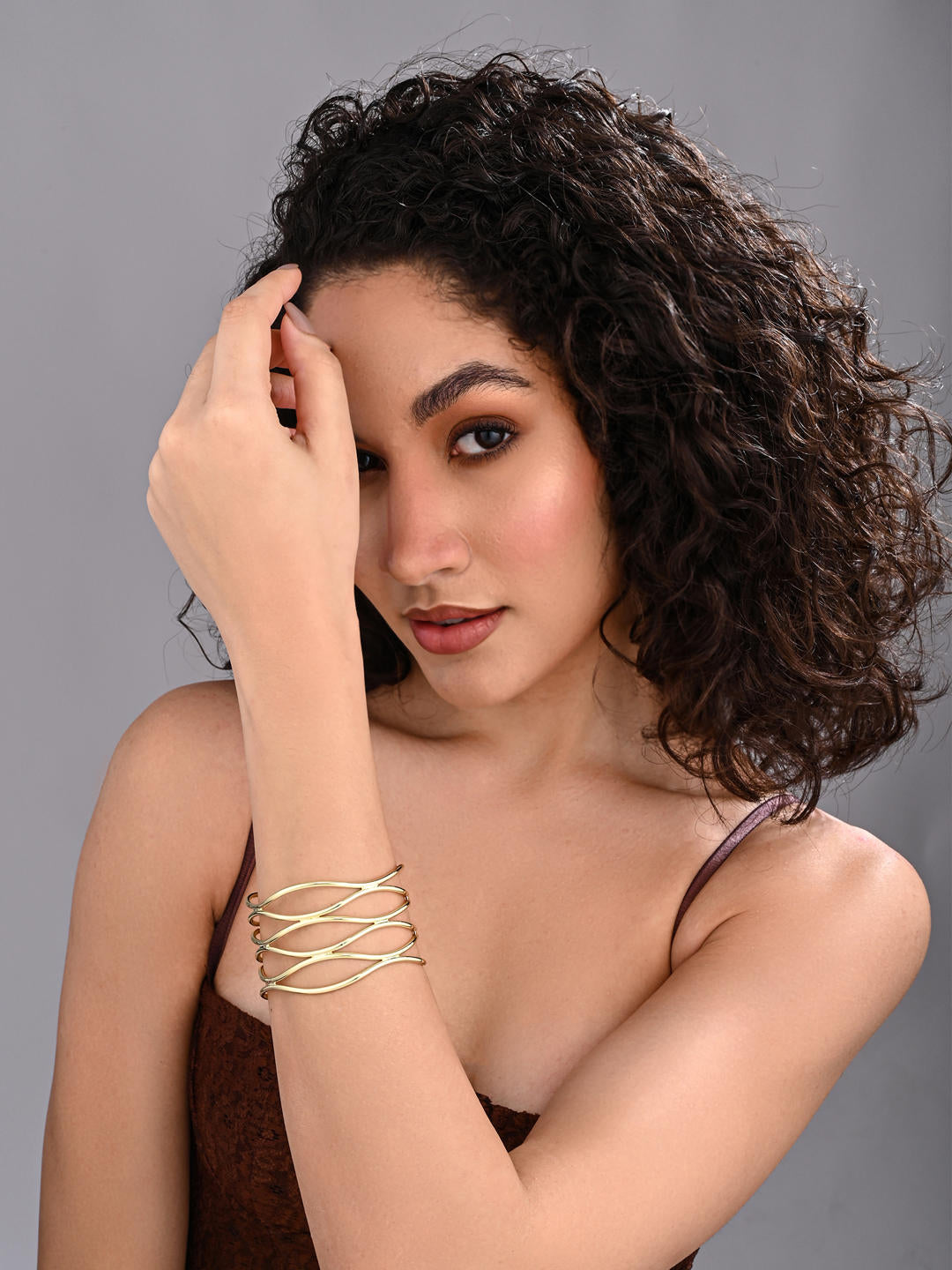Golden Waves of Eternity Designer Bangle