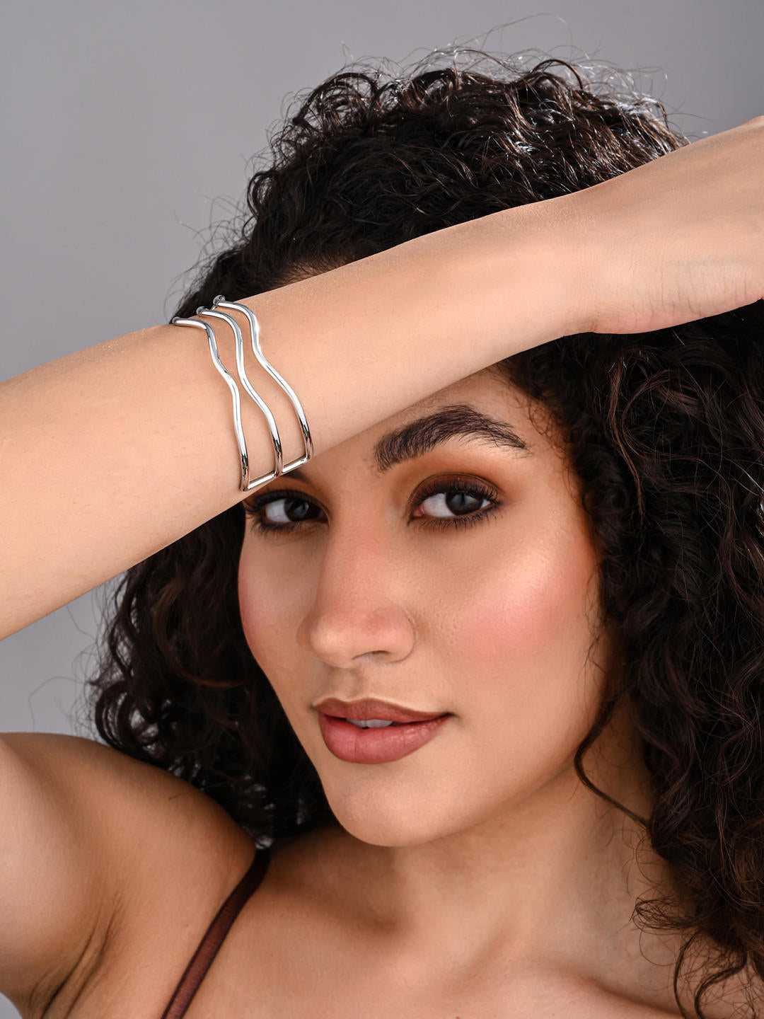 Tidal Wave Open Bangle – Silver