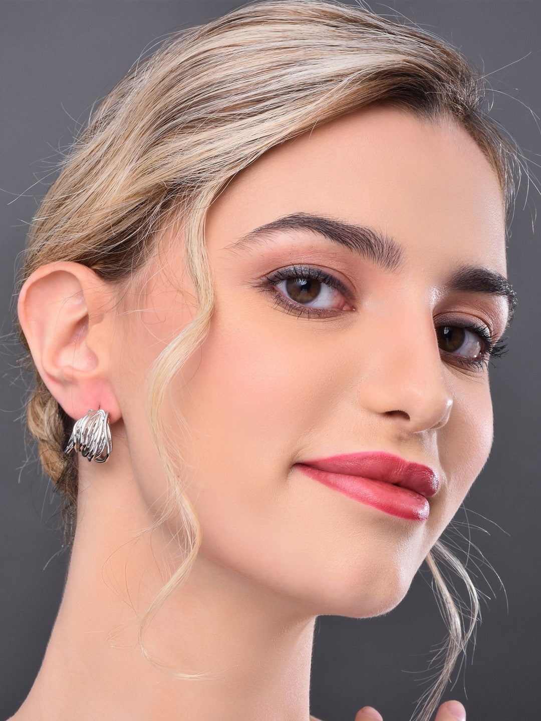 Silver Semi Hoop Earring