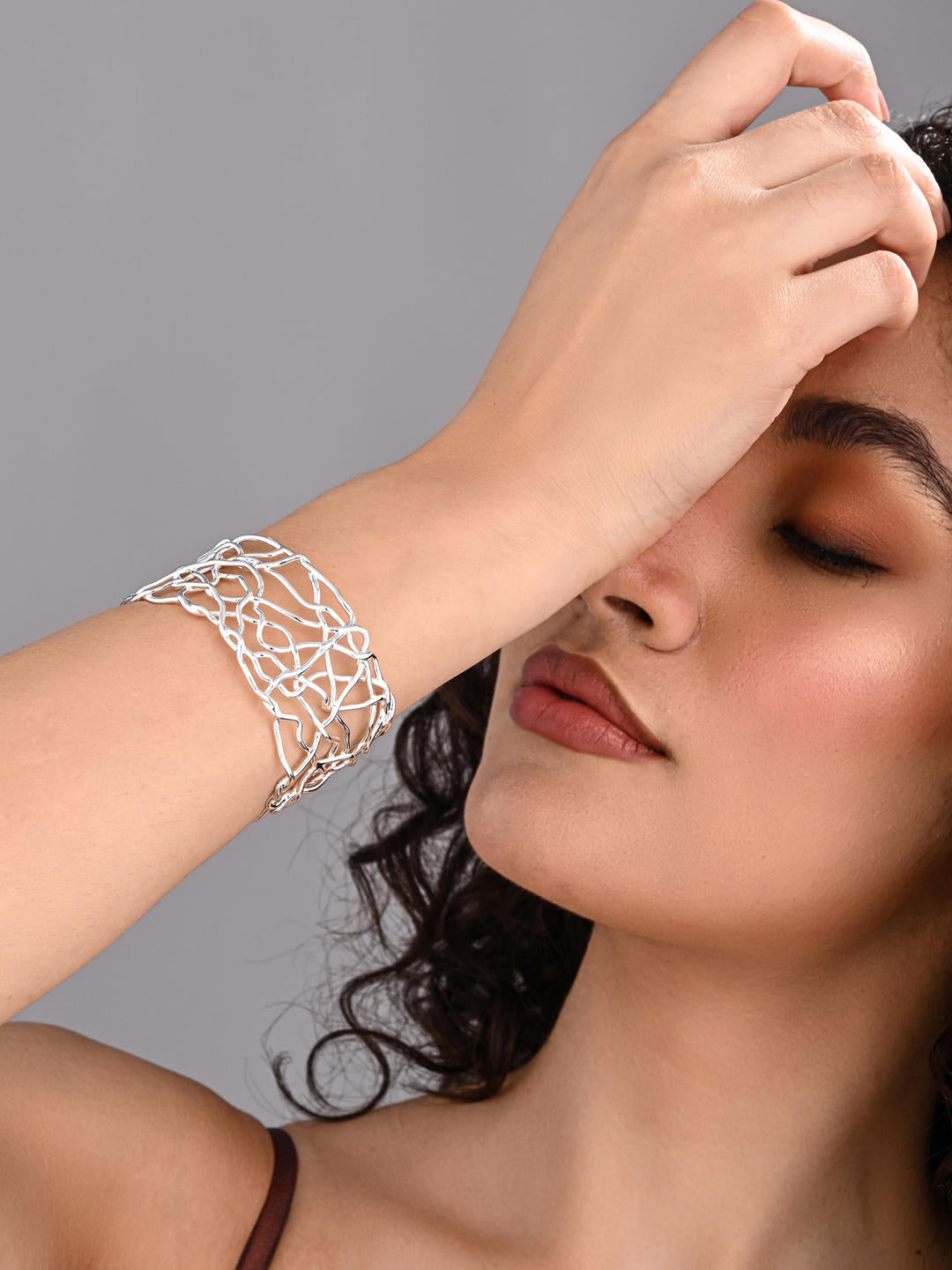 Silver Lace Mesh Bangle