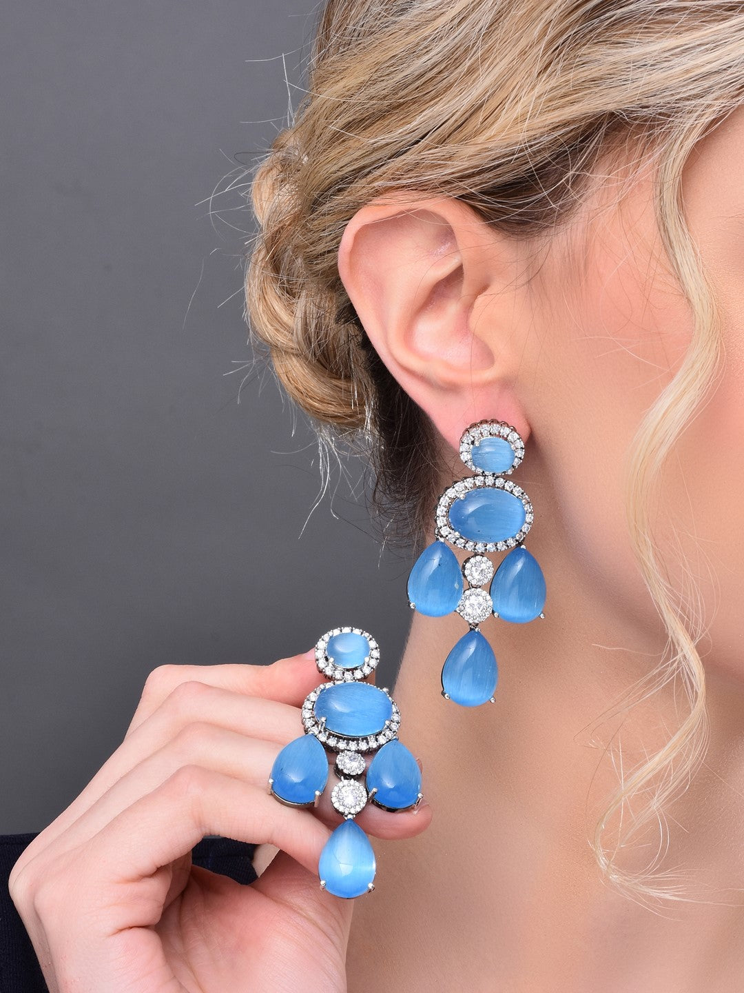 Dazzling  Blue Dangler Earrings