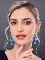 Dazzling  Blue Dangler Earrings