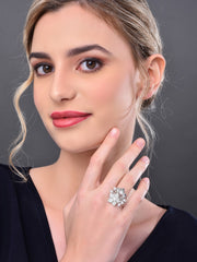 Moissanite Polki Embellished Kundan Ring