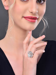 Moissanite Polki Embellished Kundan Ring
