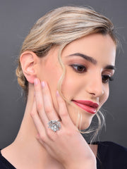 Moissanite Polki Embellished Kundan Ring