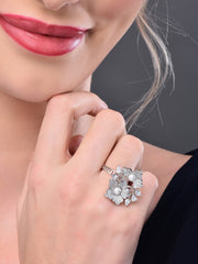 Moissanite Polki Embellished Kundan Ring