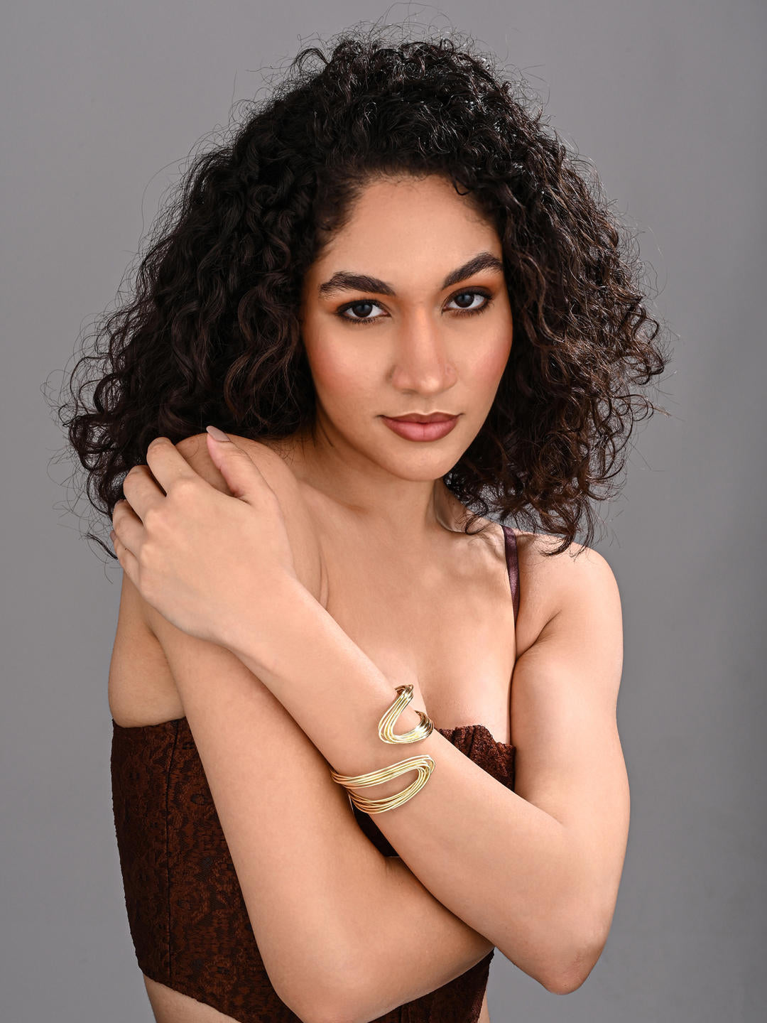 Golden Wave Wrap Bangle