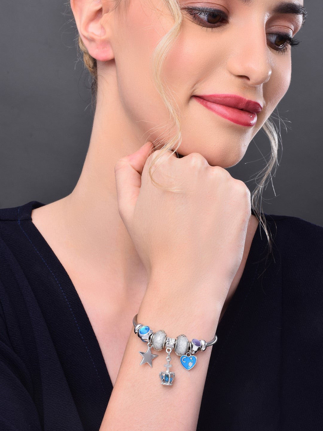 Blue Charm Adjustable Bangle