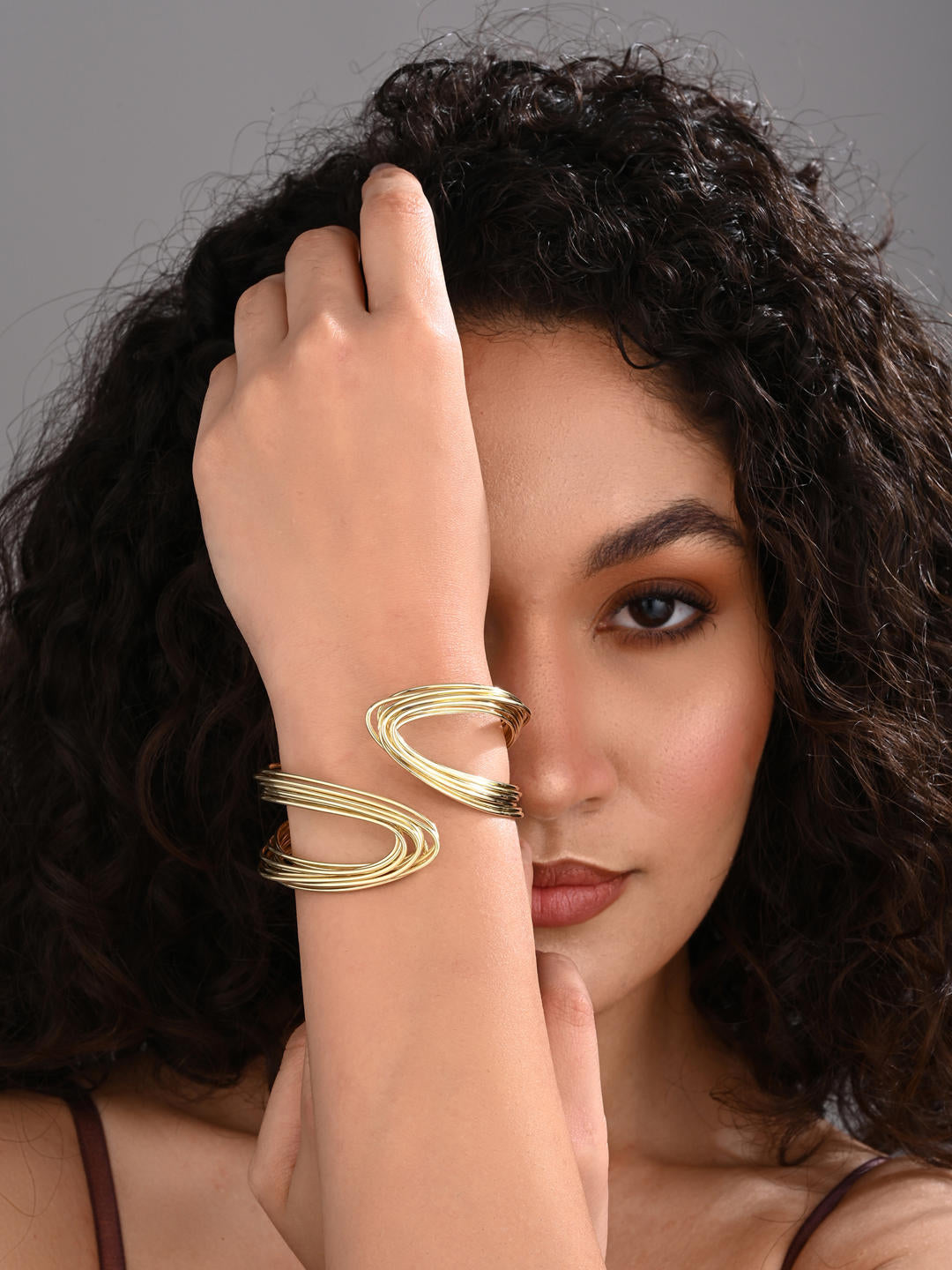 Golden Wave Wrap Bangle