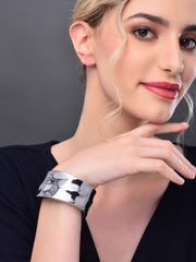 Silver Plated Round Broad Bangle