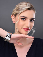 Silver Plated Round Broad Bangle