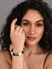 Enamel Voyage Colorblock Bangle – Black & White