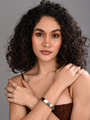 Enamel Voyage Colorblock Bangle – Black & White