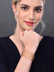 Criss cross wired Gold Cuffs
