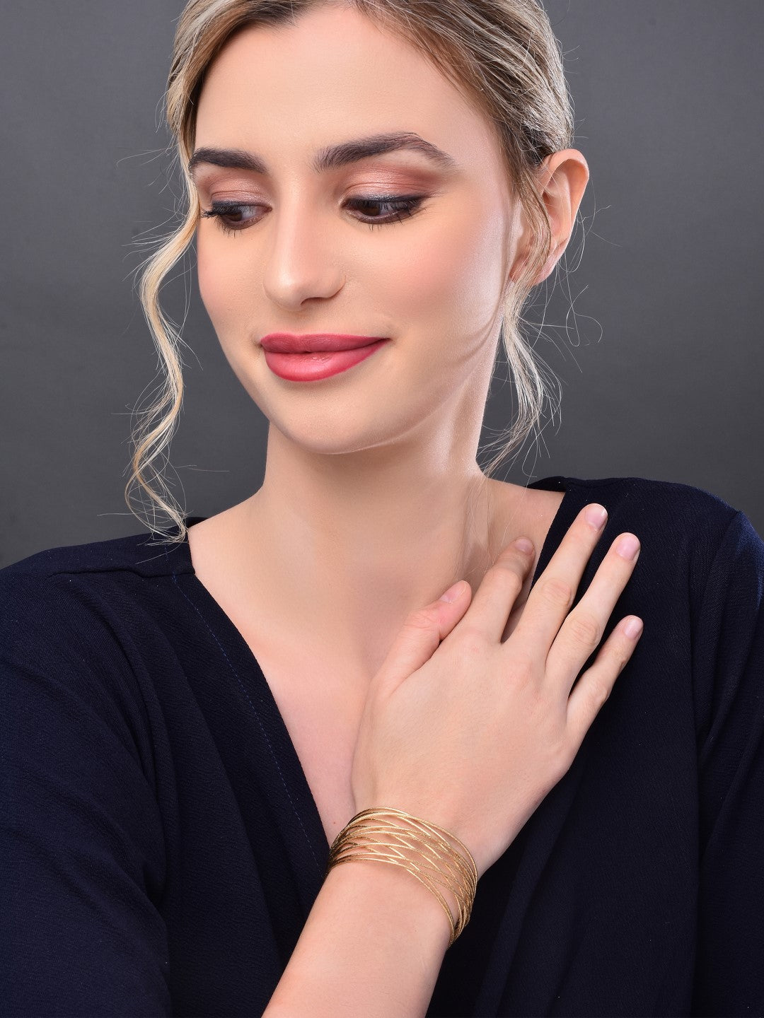 Criss cross Wired Gold Cuffs