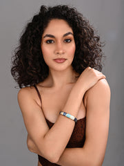 Enamel Voyage Colorblock Bangle – Aqua Teal