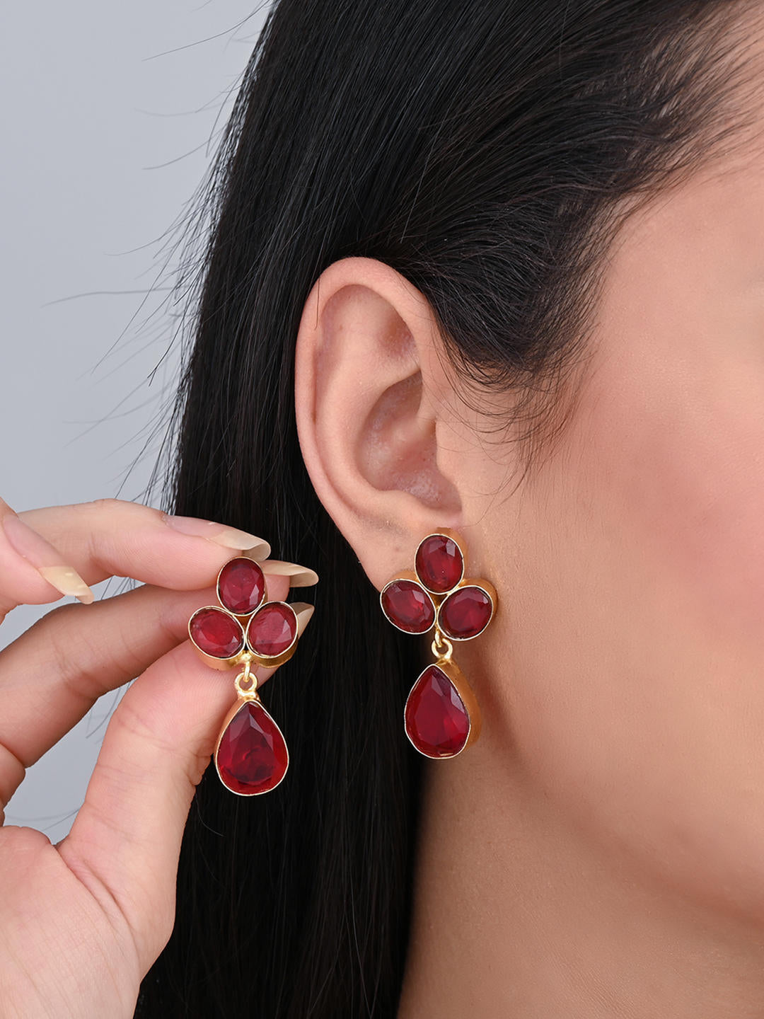 Crimson Drop Earrings