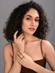 Serene Bloom Stack Ring Set