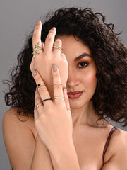 Serene Bloom Stack Ring Set