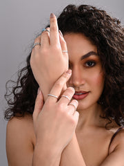 Sterling Moonstone Ring Ensemble