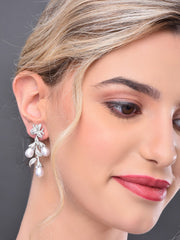 Silver Pearl Drop Earring