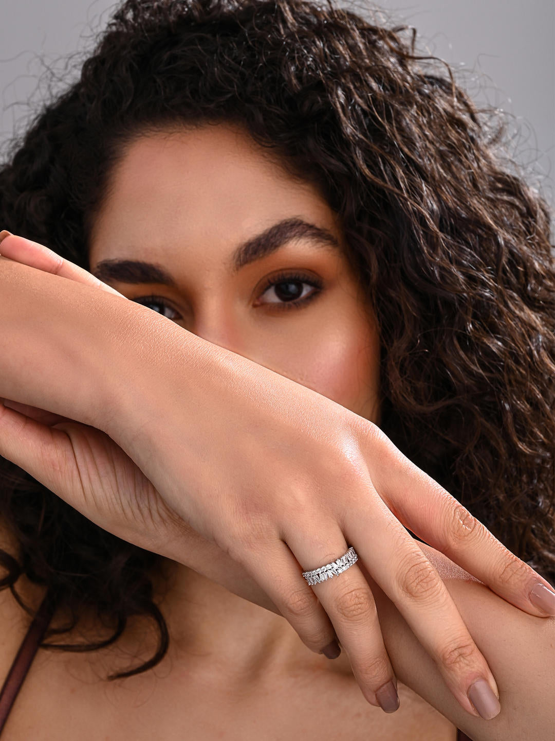 Baguette Luxe Adjustable Ring – Silver