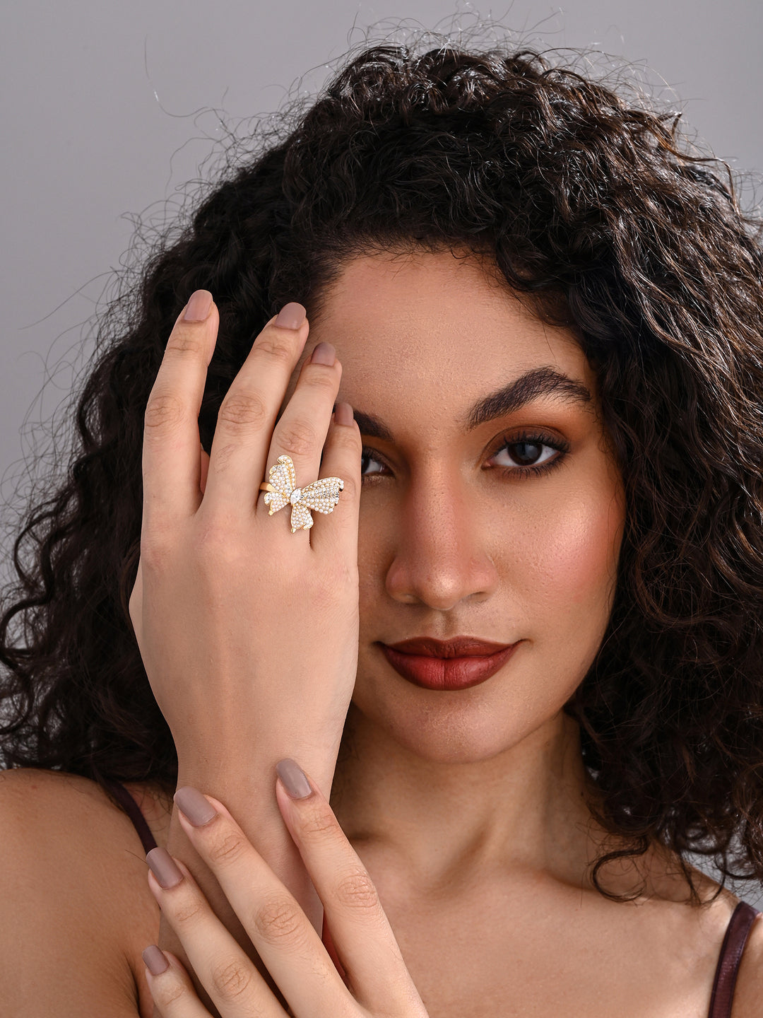 Golden Couture Bow Statement Ring