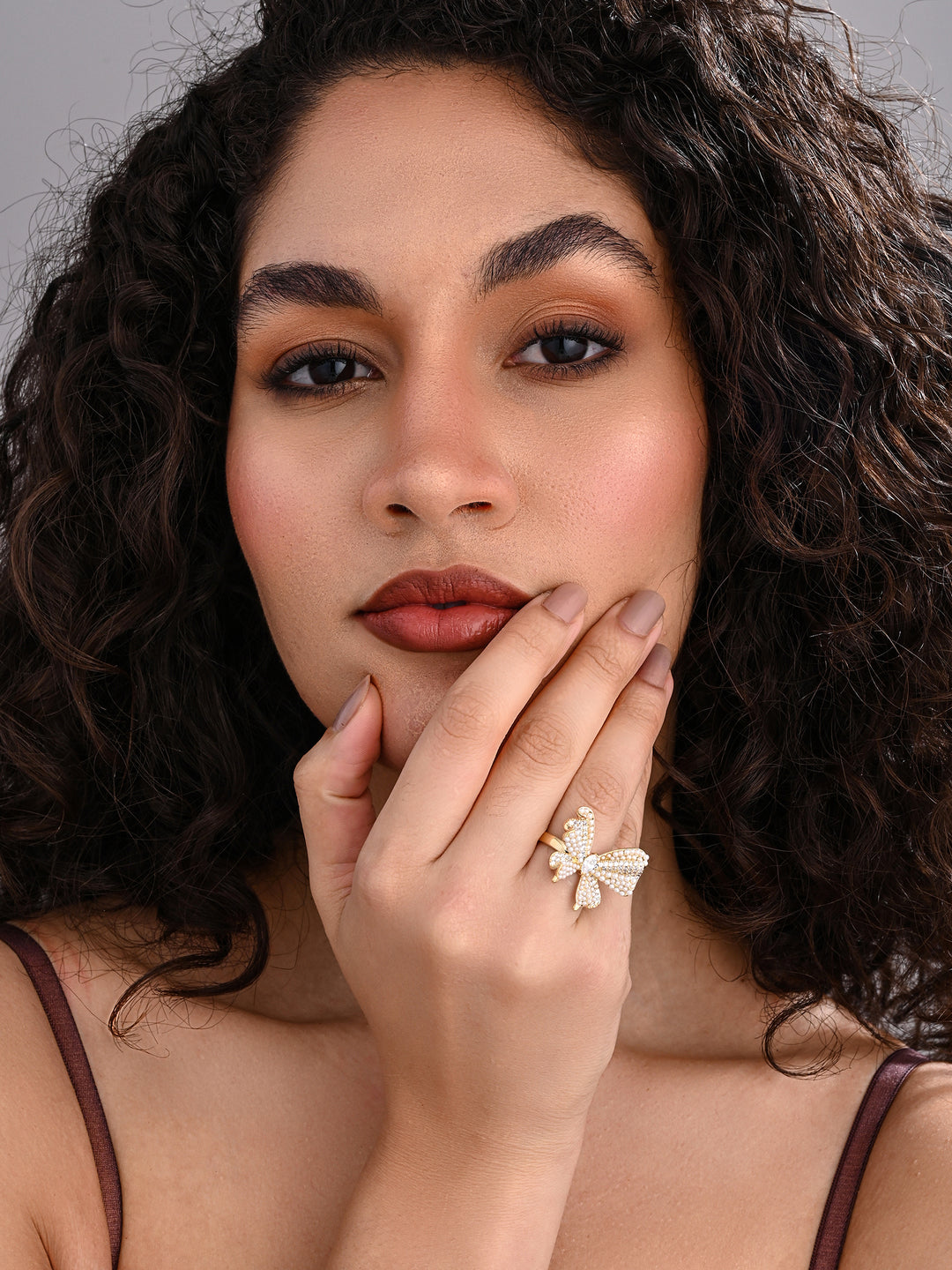 Golden Couture Bow Statement Ring