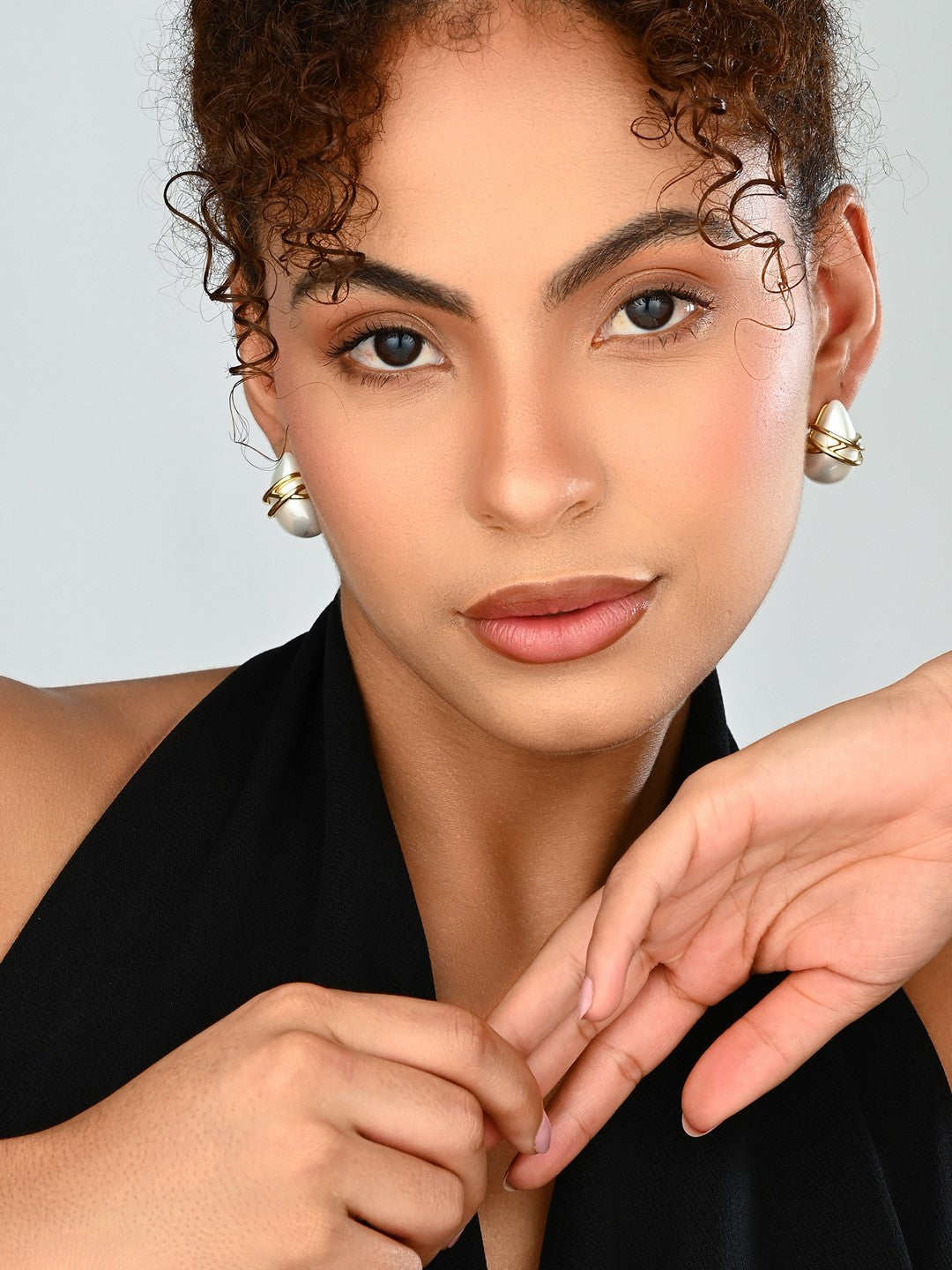 Luxe Interlace Gold-Plated Statement Earrings