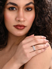 Silver Pearl Crest Adjustable Ring