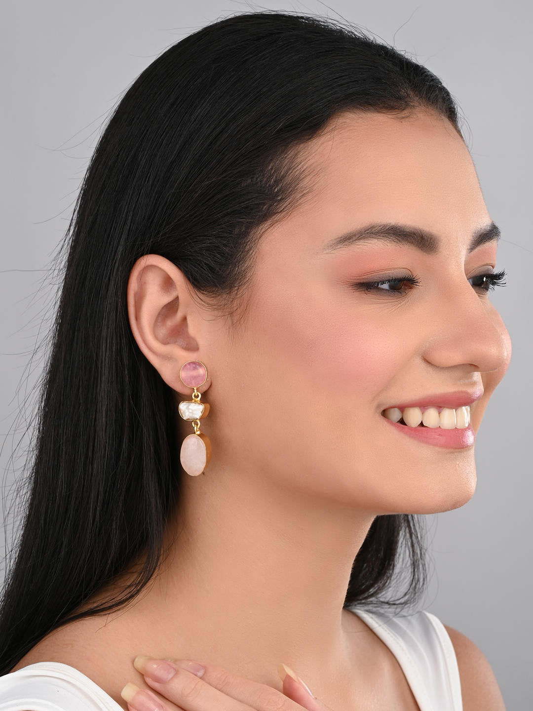 Blush Pearl Bloom Drop Earrings