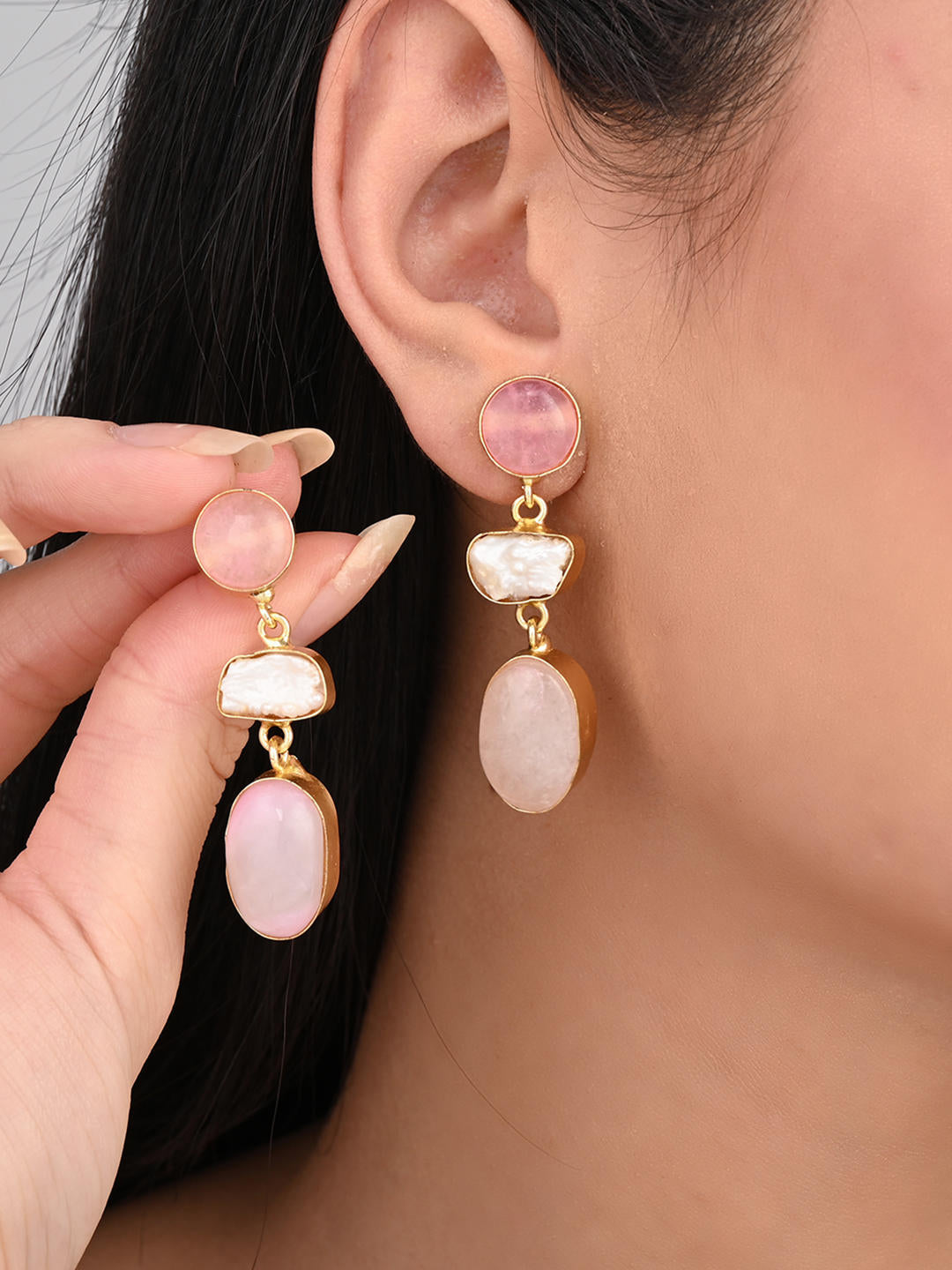 Blush Pearl Bloom Drop Earrings