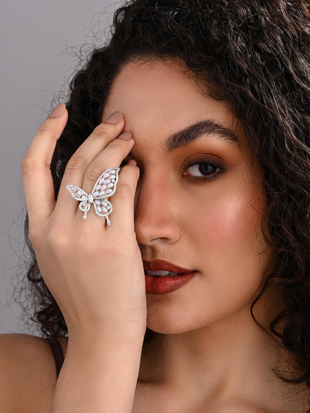 Celestial Butterfly Statement Ring – Silver