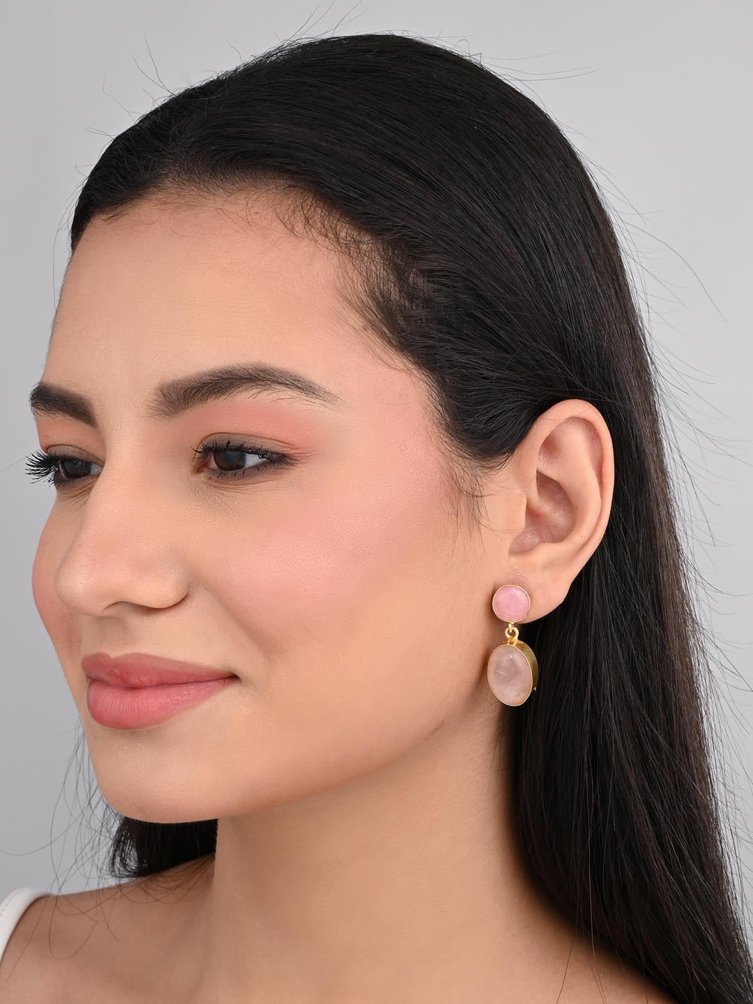 Rosé Glow Drop Earrings