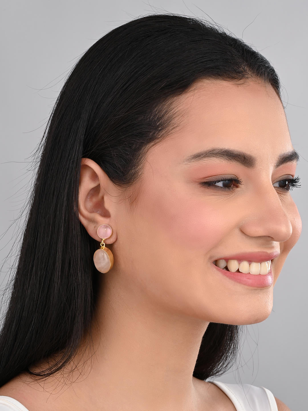 Rosé Glow Drop Earrings