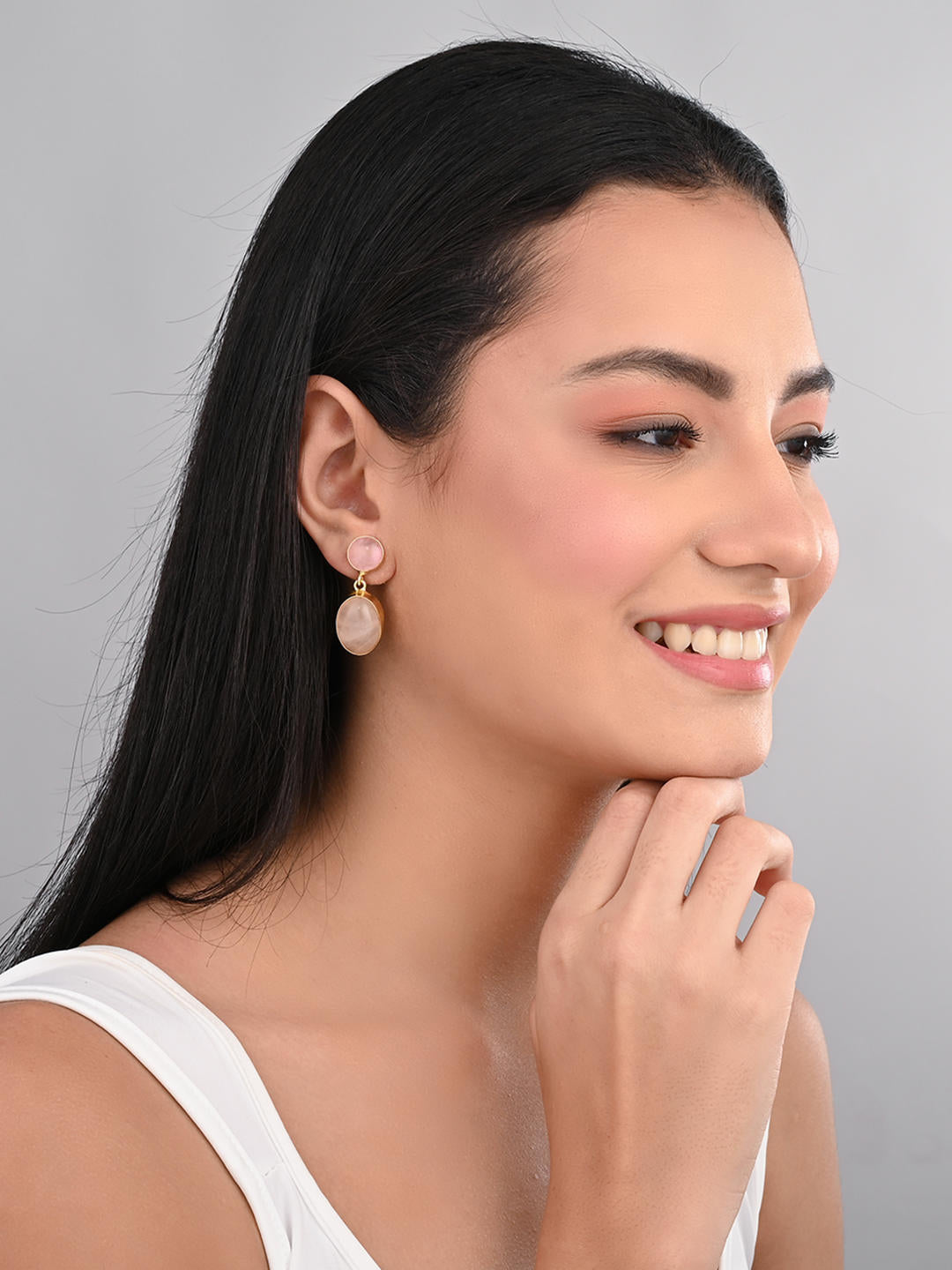 Rosé Glow Drop Earrings