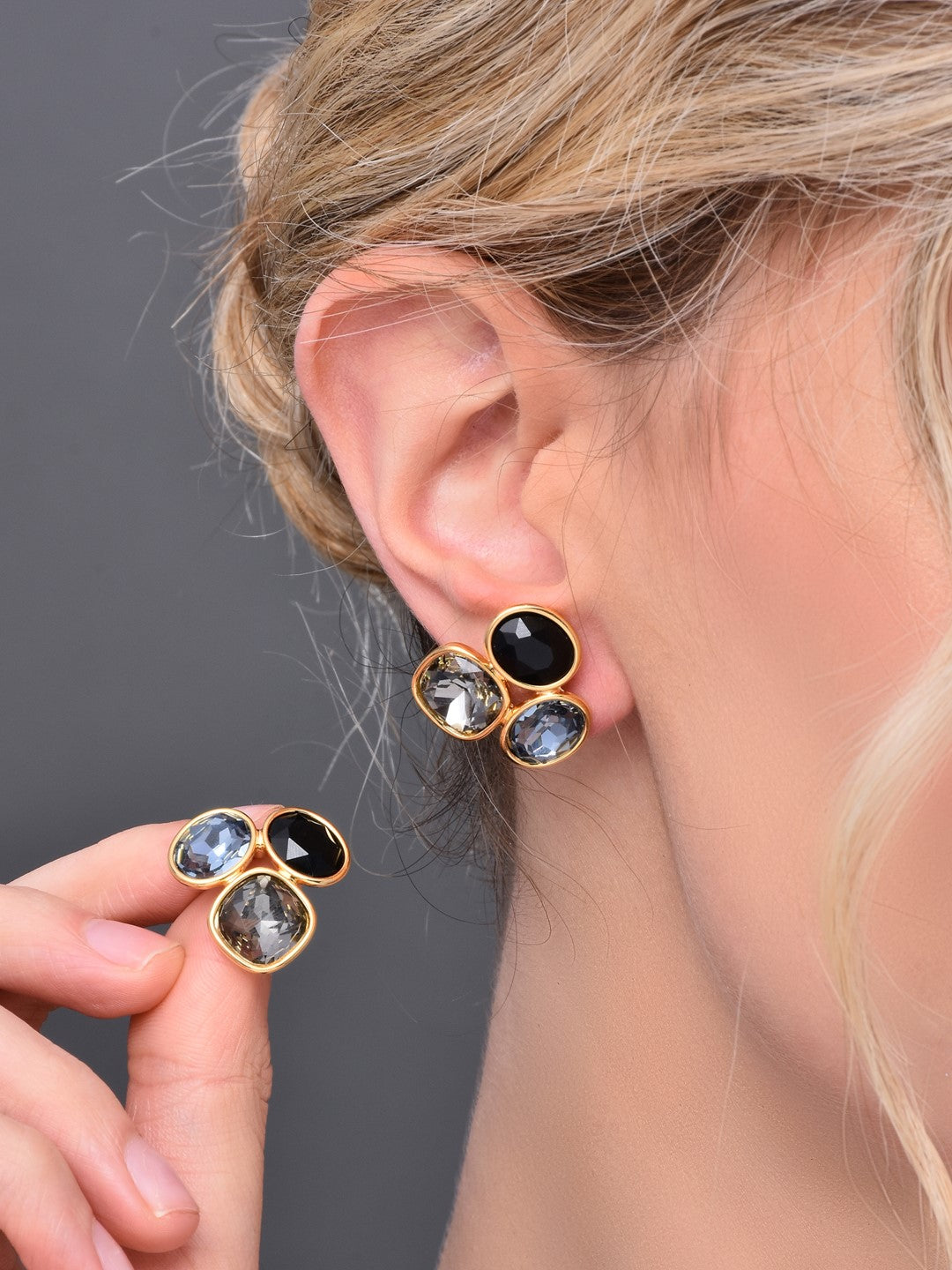 Multi Color Crystal Stud Earring