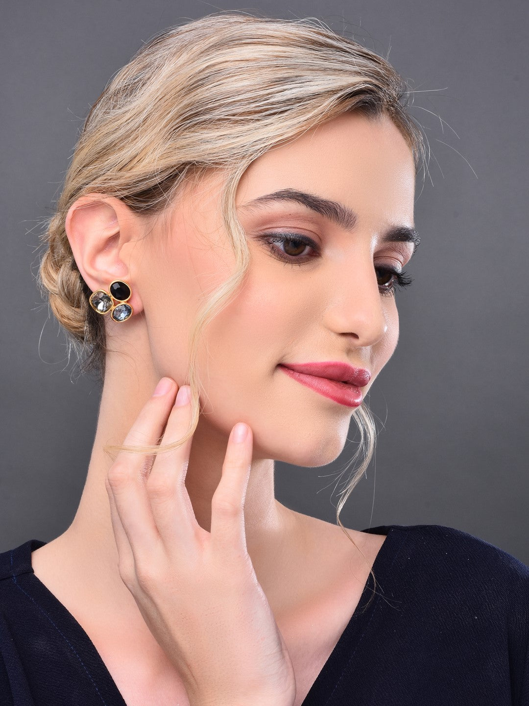 Multi Color Crystal Stud Earring