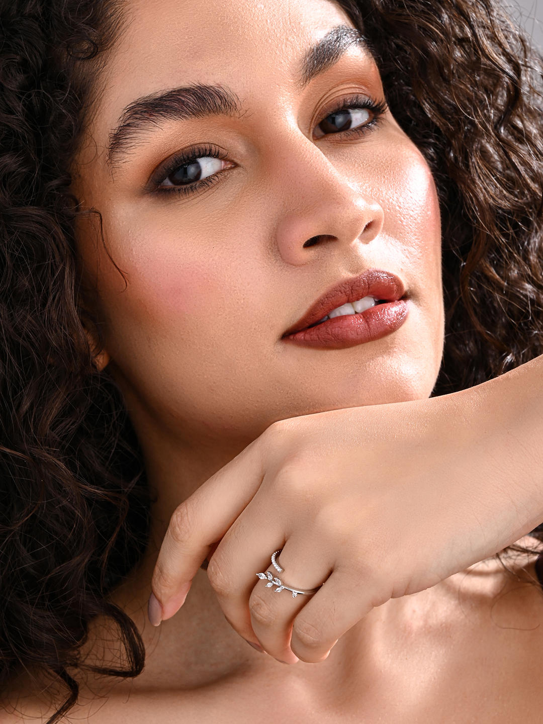 Dewdrop Vine Adjustable Ring – Silver