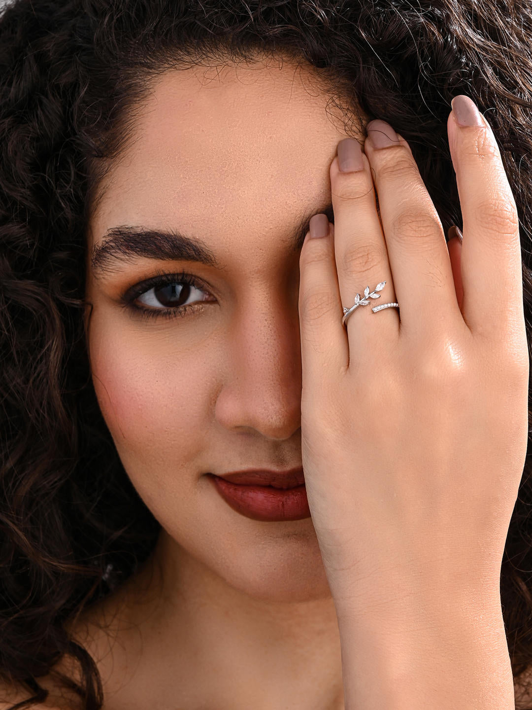 Dewdrop Vine Adjustable Ring – Silver