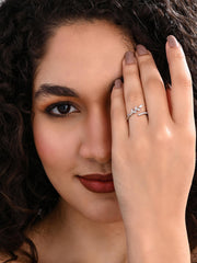 Dewdrop Vine Adjustable Ring – Silver