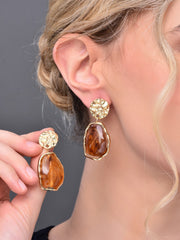 Amber Acrylic Drop Earrings